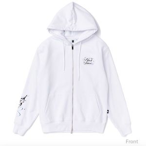 BTS White “Black Swan” zip up Hoodie Sz L Authentic Weverse. Brand New.